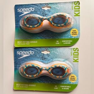 Speedo Kids Ages 3-6 Easy Adjustable Straps Goggles Set of Two New